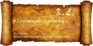 Kirchmayer Levente névjegykártya